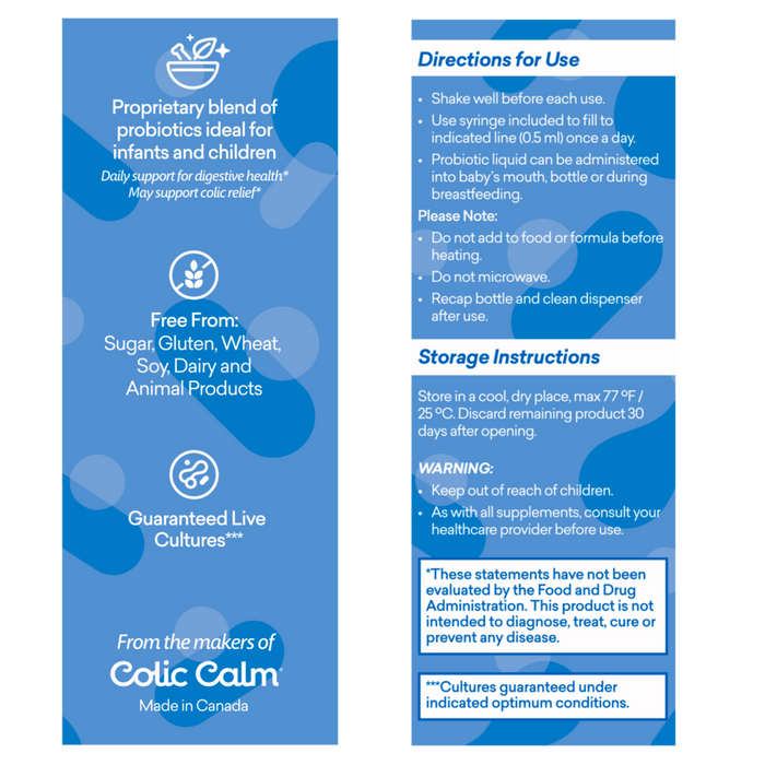 Probiotic+D3 Drops from Colic Calm - Baby, Toddler, Child, 15ml - ColicCalm NZ