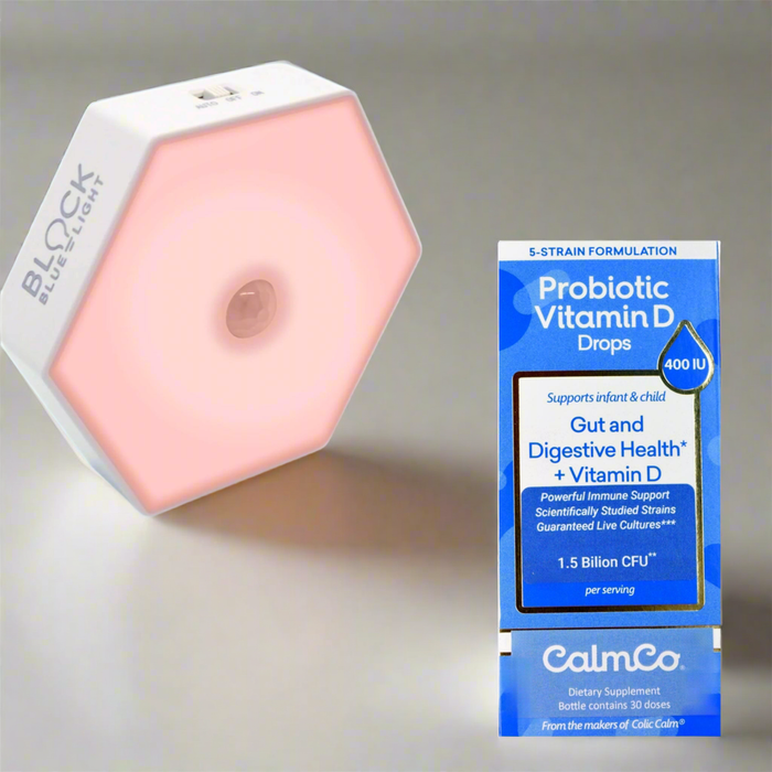 Peaceful Sleep Combo: Twilight Motion Night Light & CalmCo Probiotics + D3 - ColicCalm NZ 