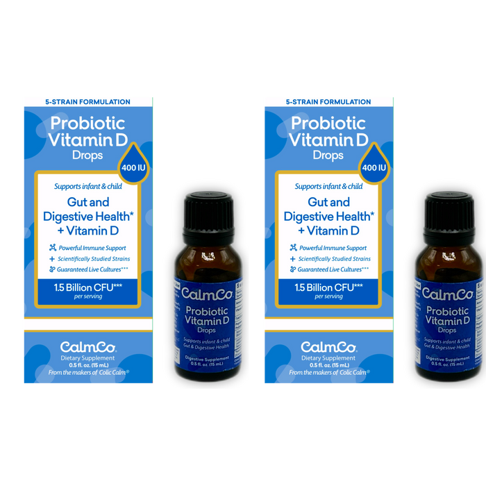 2 pack CalmCo Probiotic with vitamin D drops