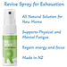 Revive Spray for Exhaustion from NZ Natural Formulas, an all-natural spray designed for new moms to alleviate physical and mental fatigue.
