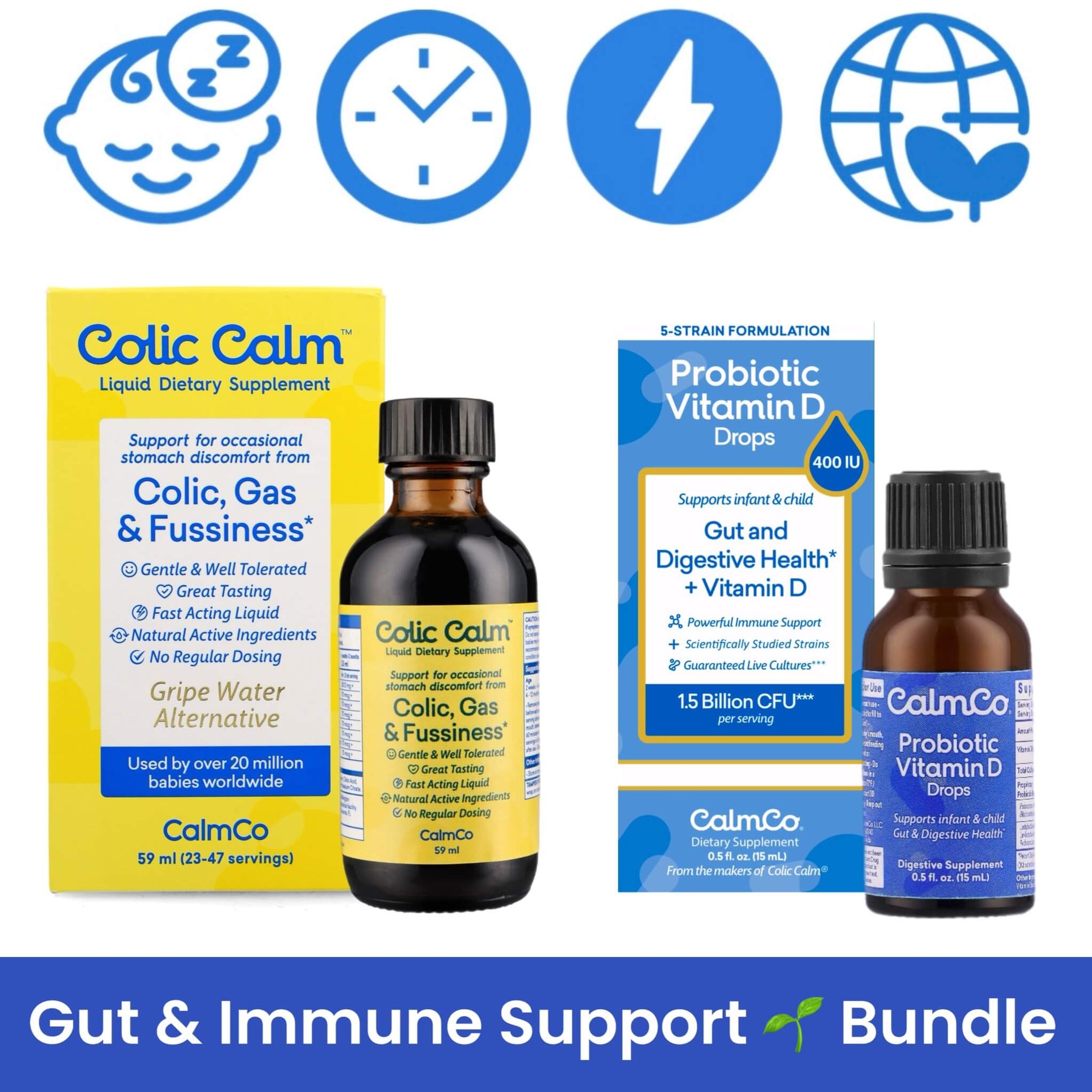 Colic Calm + Probiotic D3 Bundle: Digestive & Immune Support