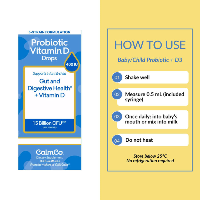 2-Pack Infant Probiotic Vitamin D Drops from Colic Calm - ColicCalm NZ 